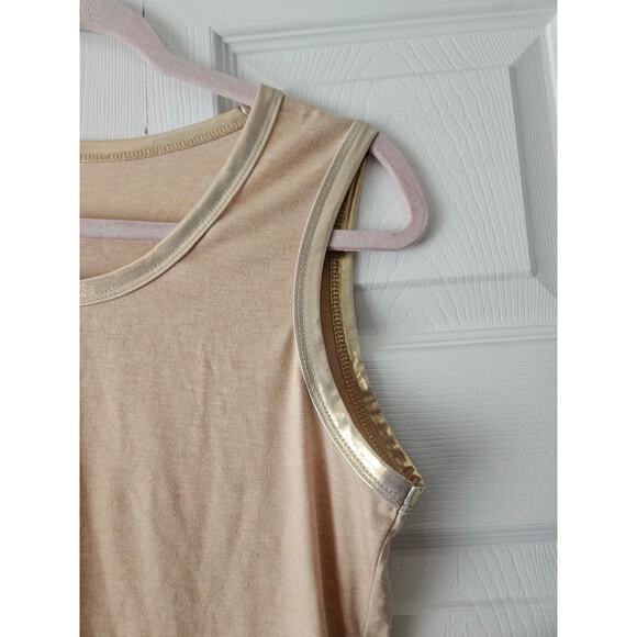 NWOT Super soft cream gold contrast trim tank top, Women's Small - Picture 2 of 4